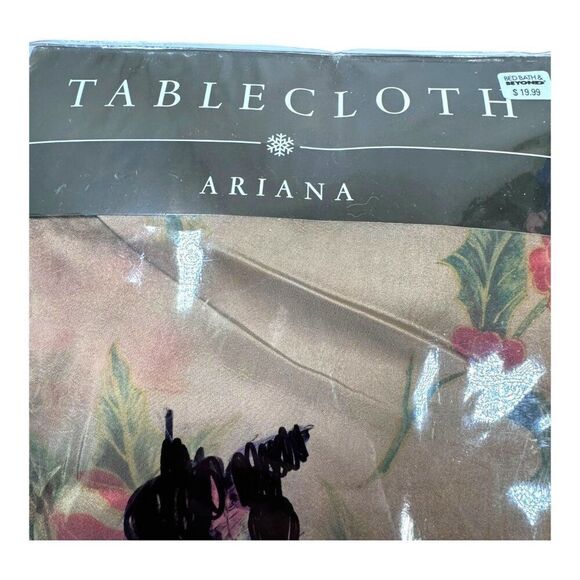 Ariana Tablecloth 60x84in Oblong Floral Polyester Beige Multi Bed Bath Beyond - Picture 2 of 6